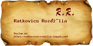 Ratkovics Rozália névjegykártya