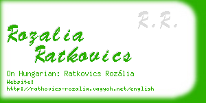 rozalia ratkovics business card